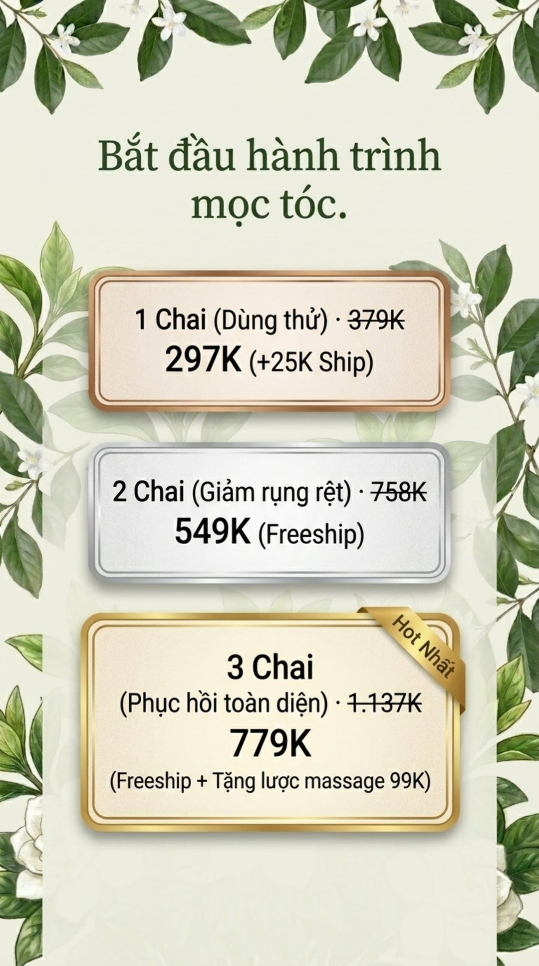 Offer combo 3 chai 779K